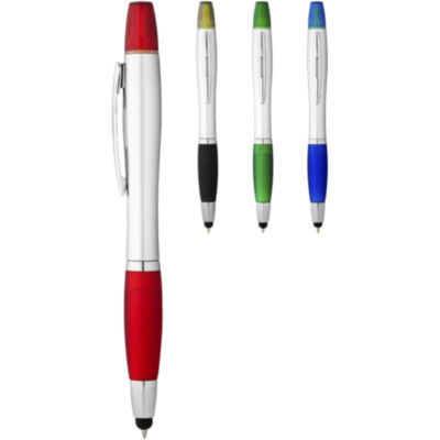 Bolígrafo stylus y marcador fluorescente "Nash" (tinta negra) Bolígrafo stylus y marcador fluorescente "Nash" (tinta negra)